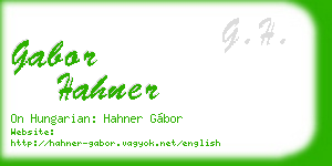 gabor hahner business card